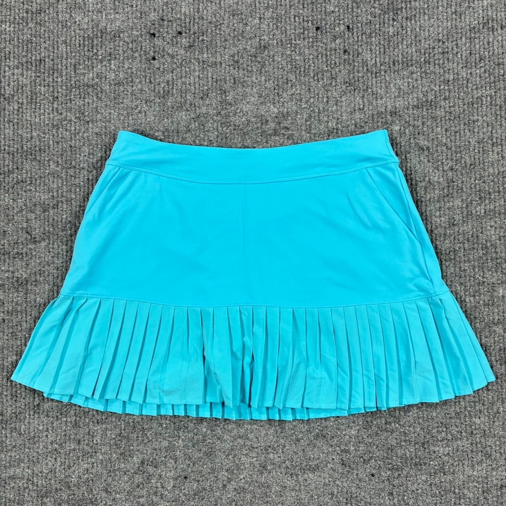 Under Armour Womens Golf Skort Size L Blue Turquoise Pleated Athletic Tennis